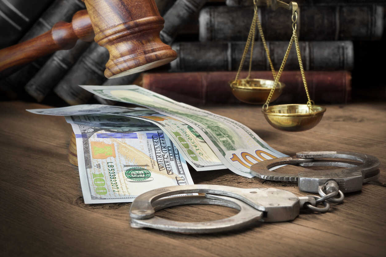 bail amount and gavel on the table